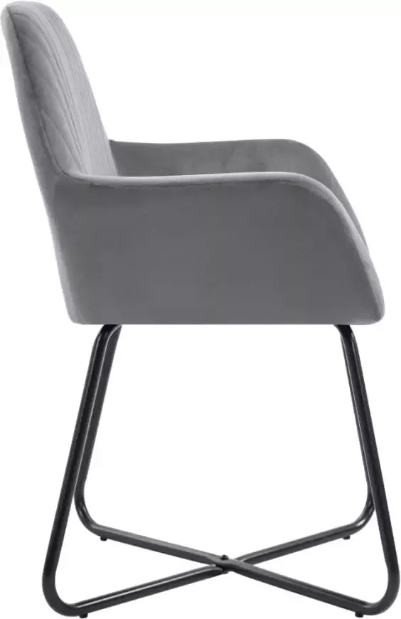 Vida XL Eetkamerstoelen 6 st fluweel grijs SKU: V277010 - Foto 3