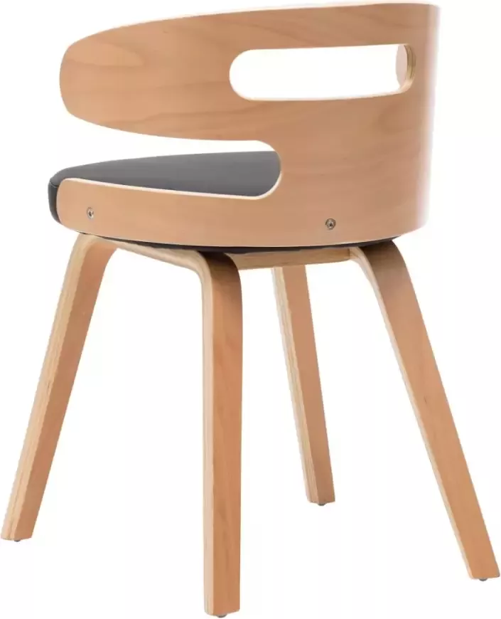 VidaXL -Eetkamerstoelen-6-st-gebogen-hout-en-kunstleer-zwart - Foto 3