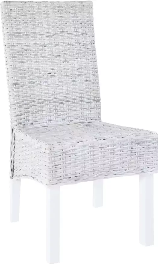 Vida XL Eetkamerstoelen 6 st kubu rattan en mangohout lichtbruin SKU: V275466 - Foto 4