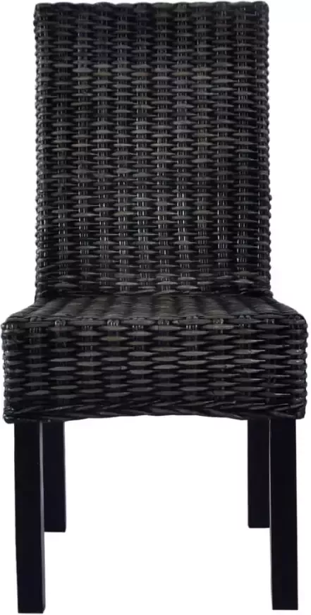 VidaXL -Eetkamerstoelen-6-st-kubu-rattan-en-mangohout-zwart - Foto 3