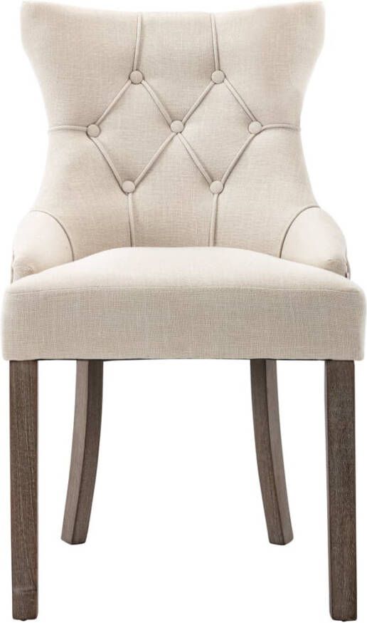 VidaXL -Eetkamerstoelen-6-st-stof-beige - Foto 4