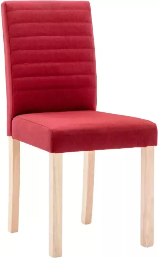 VIDAXL Eetkamerstoelen 6 st stof wijnrood