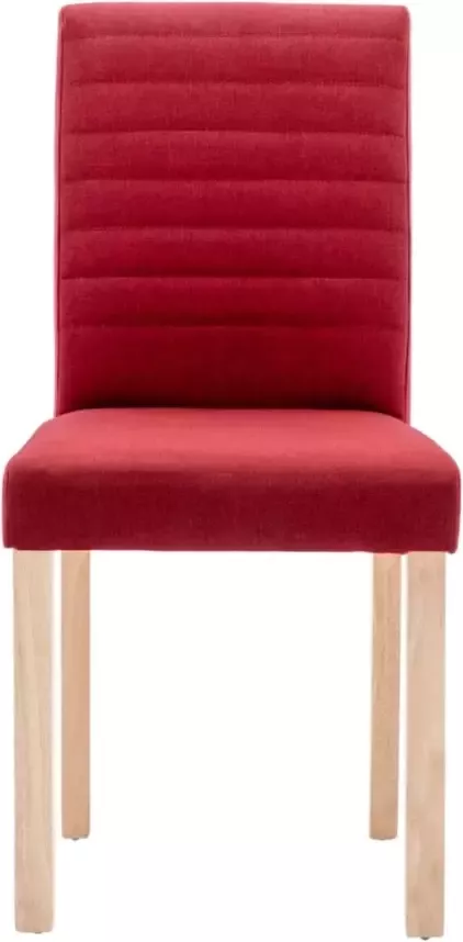 VIDAXL Eetkamerstoelen 6 st stof wijnrood