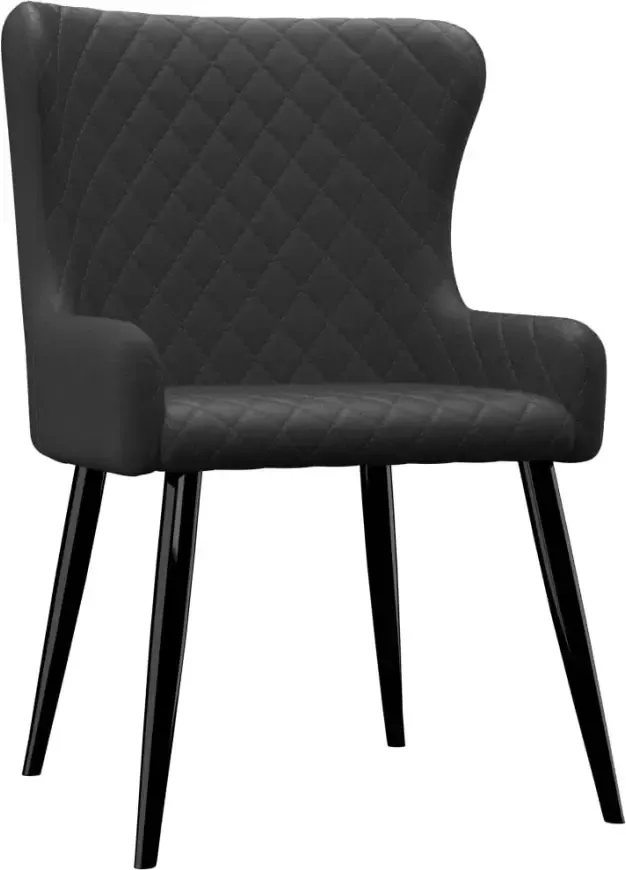 VidaXL -Eetkamerstoelen-6-st-stof-zwart - Foto 4