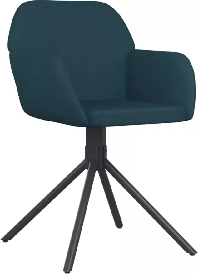 VidaXL -Eetkamerstoelen-draaibaar-2-st-fluweel-blauw - Foto 4