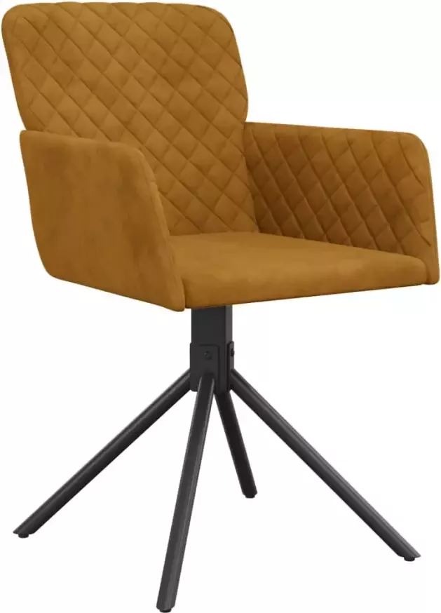 VidaXL -Eetkamerstoelen-draaibaar-2-st-fluweel-bruin - Foto 6