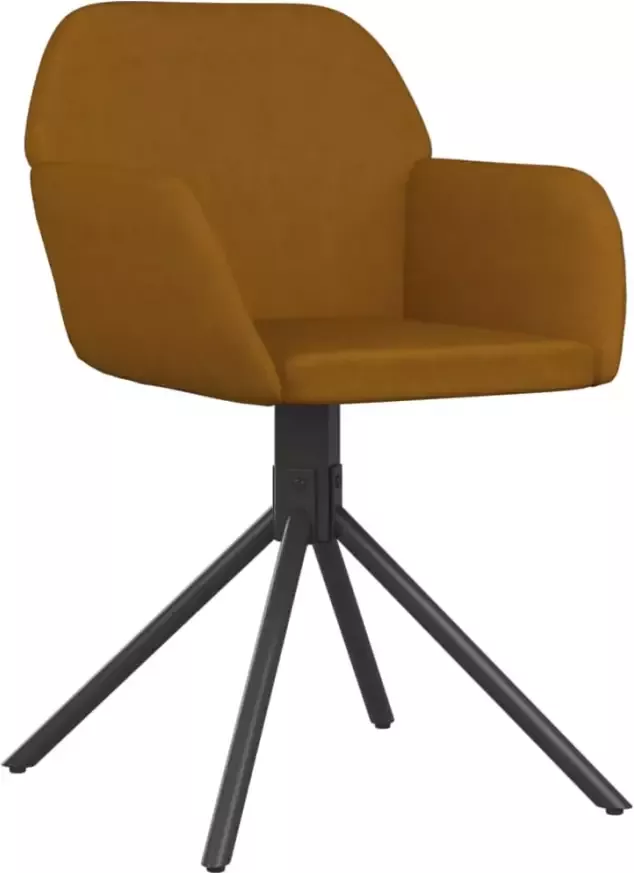 VidaXL -Eetkamerstoelen-draaibaar-2-st-fluweel-bruin - Foto 4