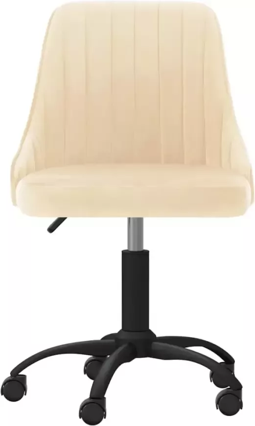 VidaXL Eetkamerstoelen draaibaar 2 st fluweel crÃ¨mekleurig - Foto 4