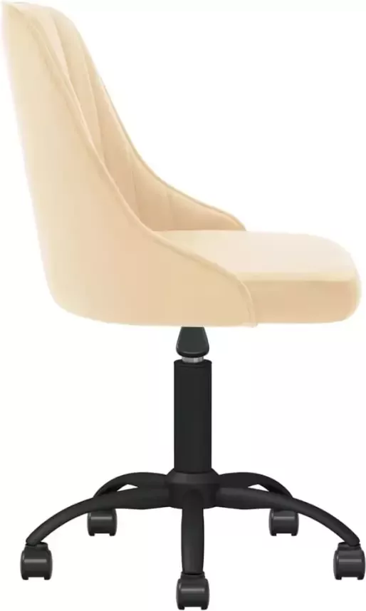 VidaXL Eetkamerstoelen draaibaar 2 st fluweel crÃ¨mekleurig - Foto 5