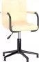 VidaXL Eetkamerstoelen draaibaar 2 st fluweel crèmekleurig - Thumbnail 3