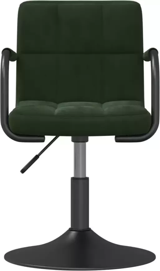 VIDAXL Eetkamerstoelen draaibaar 2 st fluweel donkergroen