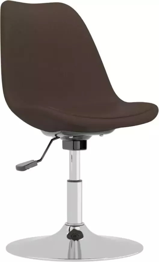 VidaXL -Eetkamerstoelen-draaibaar-2-st-stof-donkerbruin - Foto 5