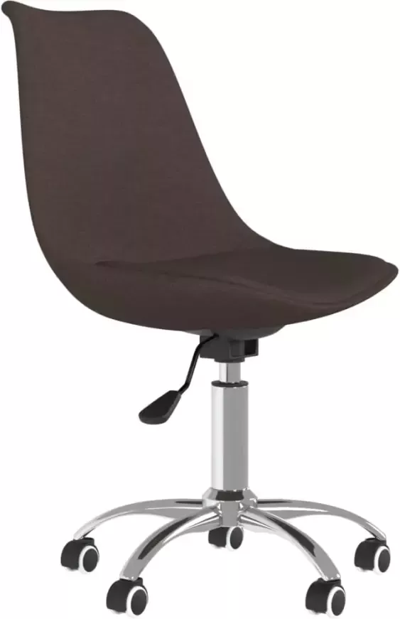 VidaXL -Eetkamerstoelen-draaibaar-2-st-stof-donkerbruin - Foto 3