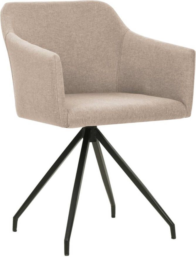 VidaXL -Eetkamerstoelen-draaibaar-2-st-stof-taupe - Foto 2