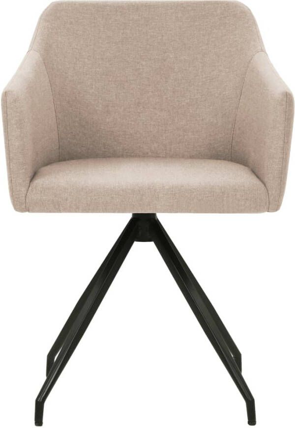 VidaXL -Eetkamerstoelen-draaibaar-2-st-stof-taupe