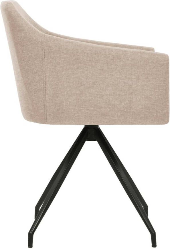 VidaXL -Eetkamerstoelen-draaibaar-2-st-stof-taupe - Foto 4
