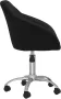 VidaXL Eetkamerstoelen draaibaar 2 st stof zwart - Thumbnail 4
