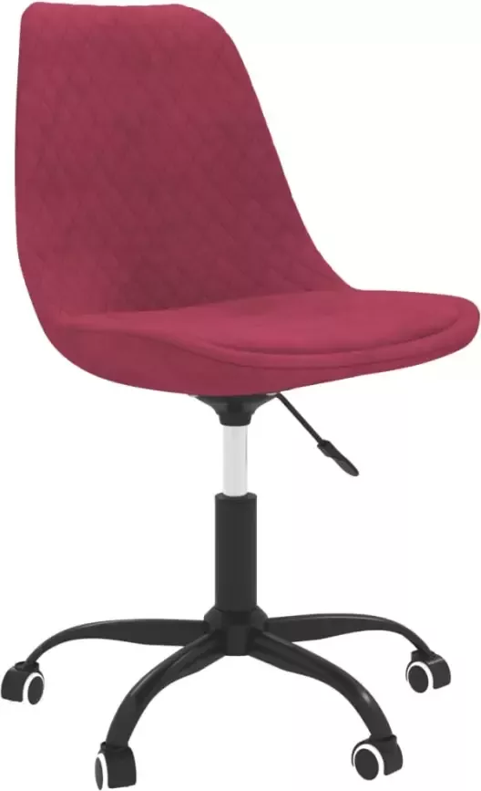 VIDAXL Eetkamerstoelen draaibaar 4 st stof wijnrood