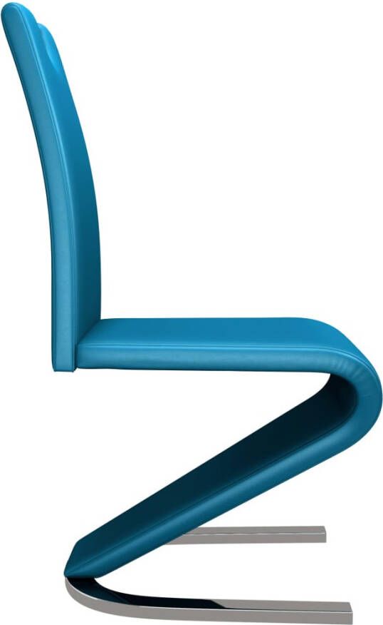 VidaXL -Eetkamerstoelen-met-zigzag-vorm-2-st-kunstleer-blauw - Foto 2