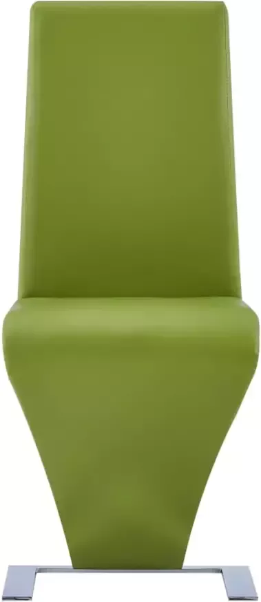 VidaXL -Eetkamerstoelen-met-zigzag-vorm-2-st-kunstleer-groen - Foto 4