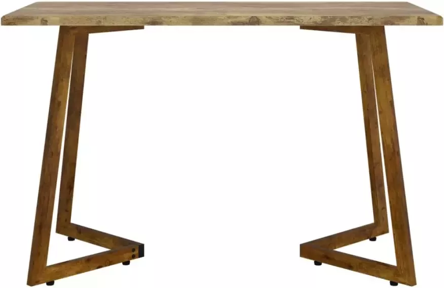 VidaXL -Eettafel-120x60x74-cm-MDF-en-ijzer-donkerbruin - Foto 4