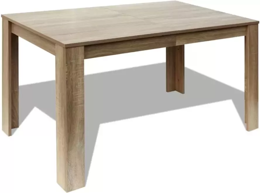 VIDAXL Eettafel 140x80x75 cm eikenkleurig - Foto 5