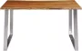 VIDAXL Eettafel 140x80x75 cm massief acaciahout en roestvrij staal - Thumbnail 3