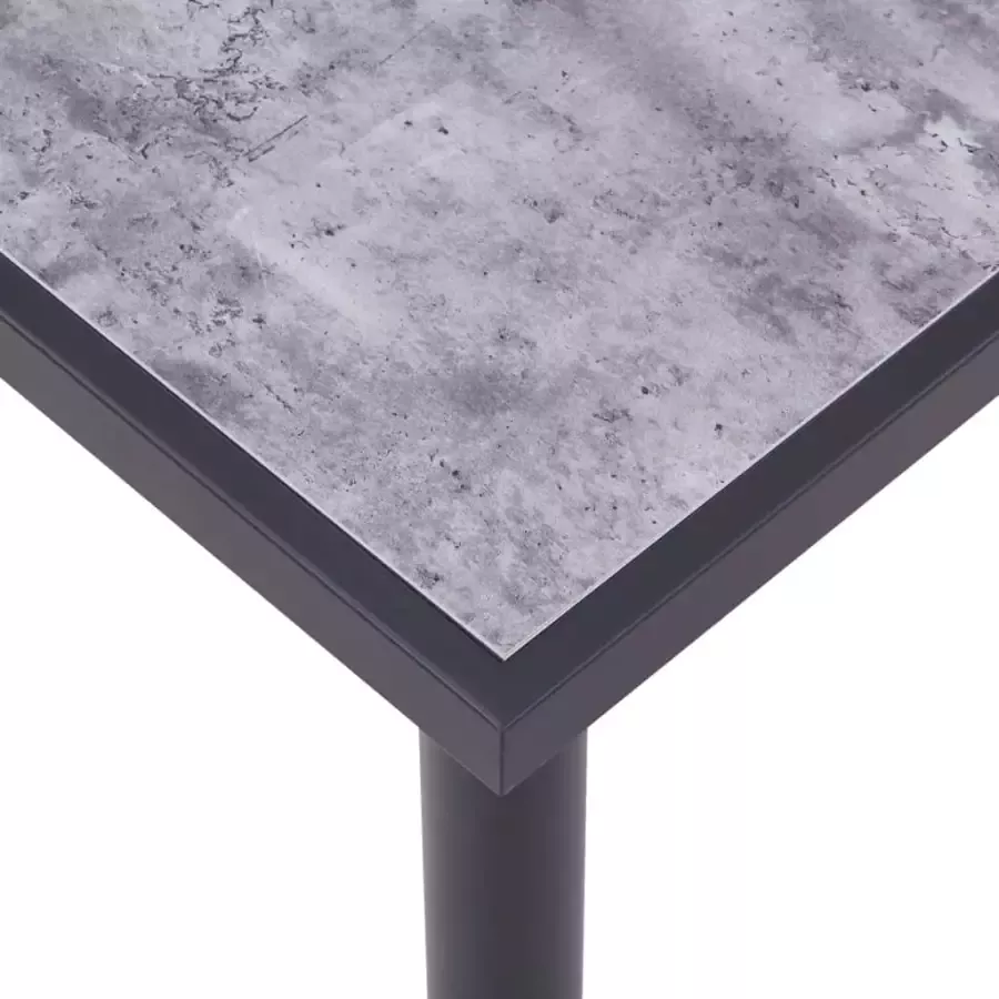 VidaXL -Eettafel-160x80x75-cm-MDF-zwart-en-betongrijs