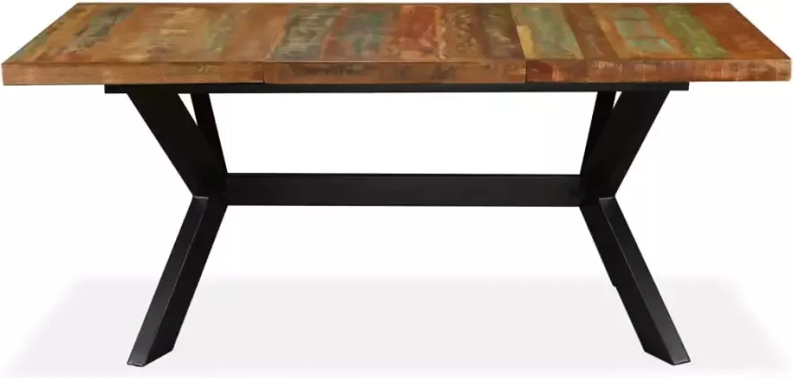 VIDAXL Eettafel 180 cm massief gerecycled hout en stalen kruis