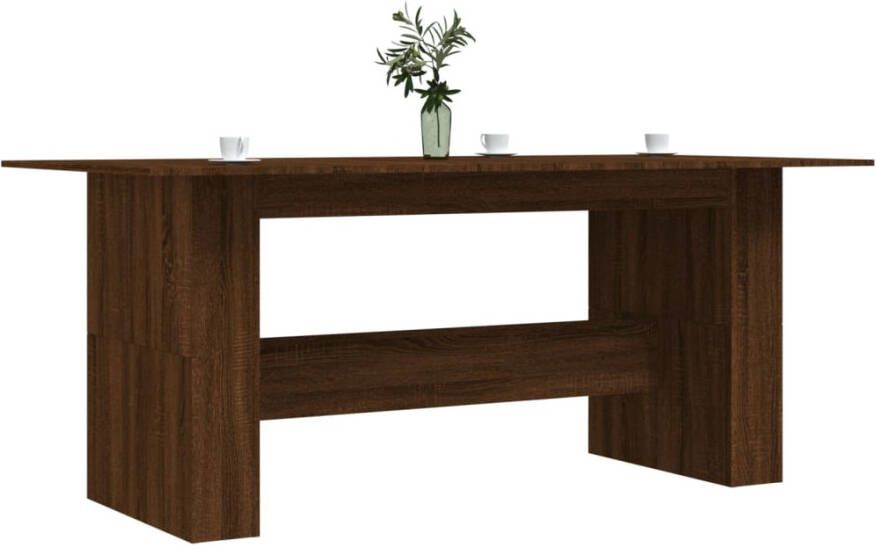 VidaXL -Eettafel-180x90x76-cm-bewerkt-hout-bruineikenkleurig