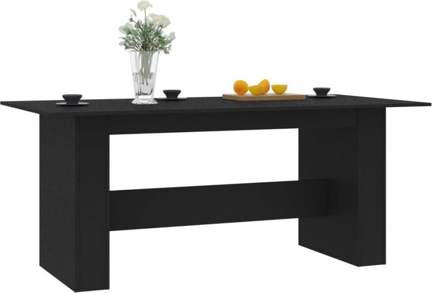 VidaXL -Eettafel-180x90x76-cm-spaanplaat-zwart - Foto 2