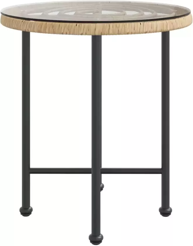 VIDAXL Eettafel Ø50 cm  gehard glas en staal - Foto 3