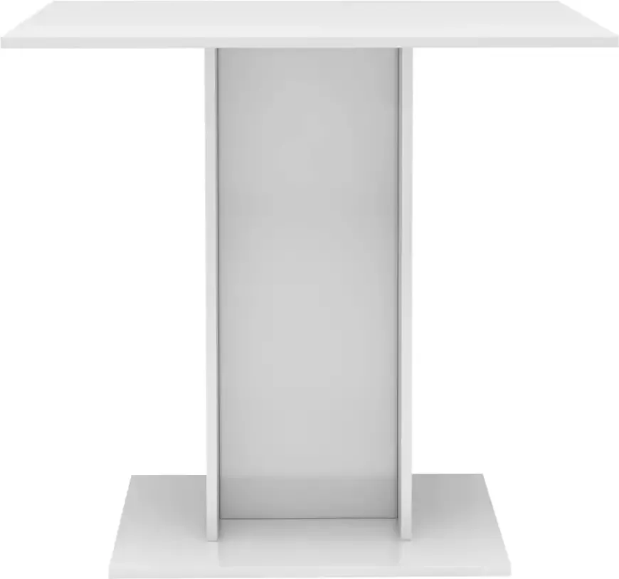 VIDAXL Eettafel 80x80x75 cm spaanplaat hoogglans wit