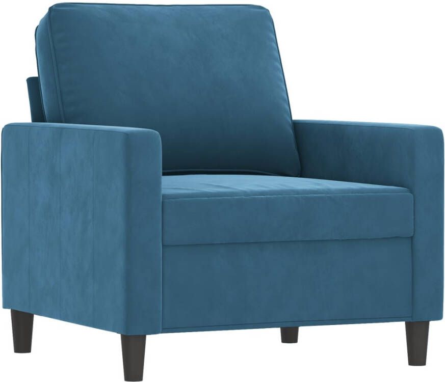 VidaXL Fauteuil 60 cm fluweel blauw - Foto 4