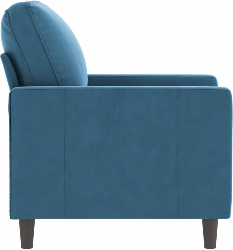 VidaXL Fauteuil 60 cm fluweel blauw - Foto 3