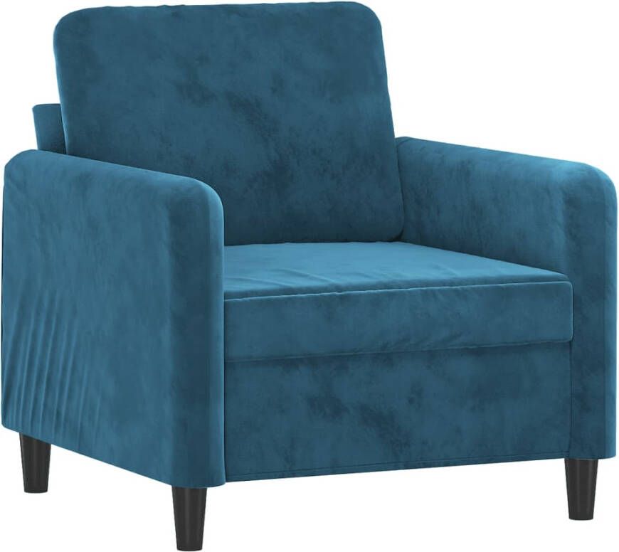 VidaXL Fluweel Fauteuil 60 cm fluweel blauw Blauwwaar Designstoel Lounge Stoel - Foto 5