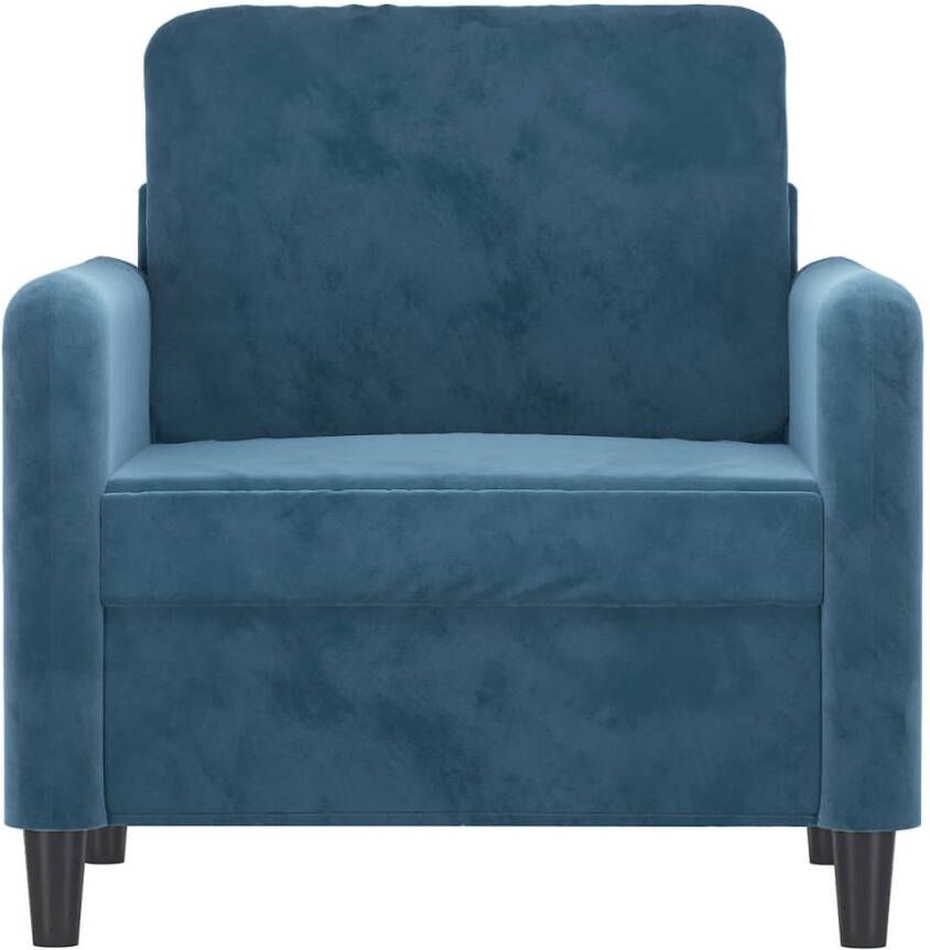 VidaXL Fluweel Fauteuil 60 cm fluweel blauw Blauwwaar Designstoel Lounge Stoel - Foto 4