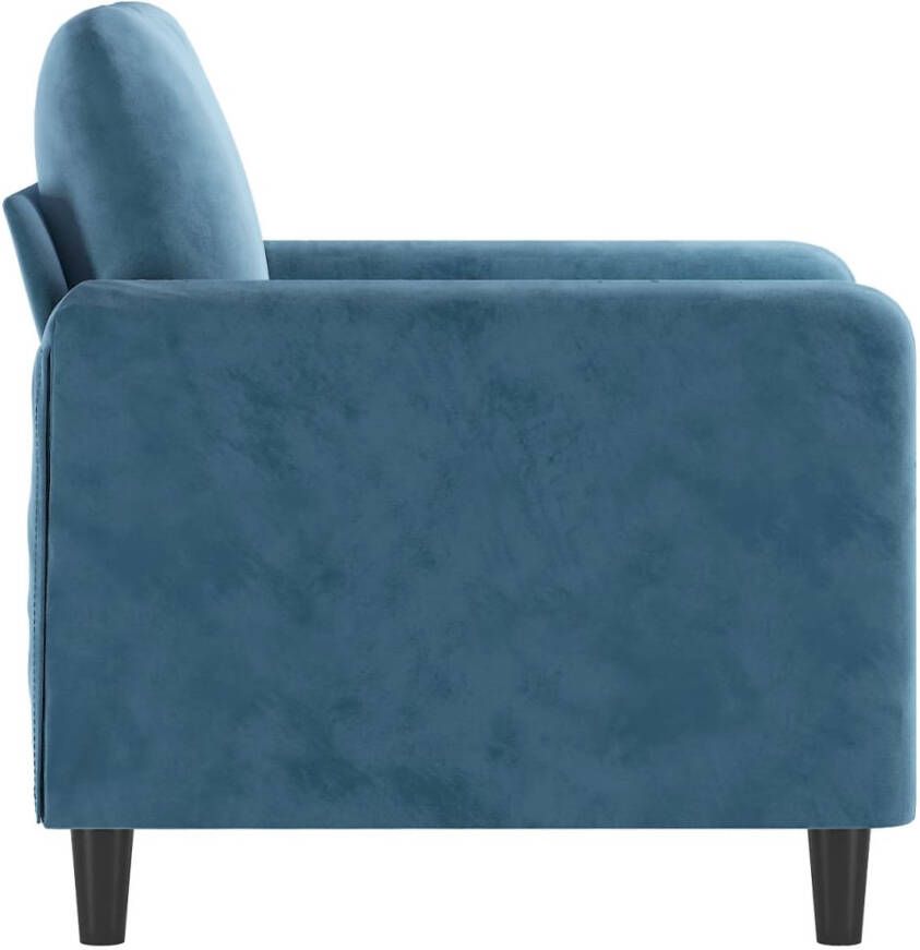 VidaXL Fluweel Fauteuil 60 cm fluweel blauw Blauwwaar Designstoel Lounge Stoel - Foto 3