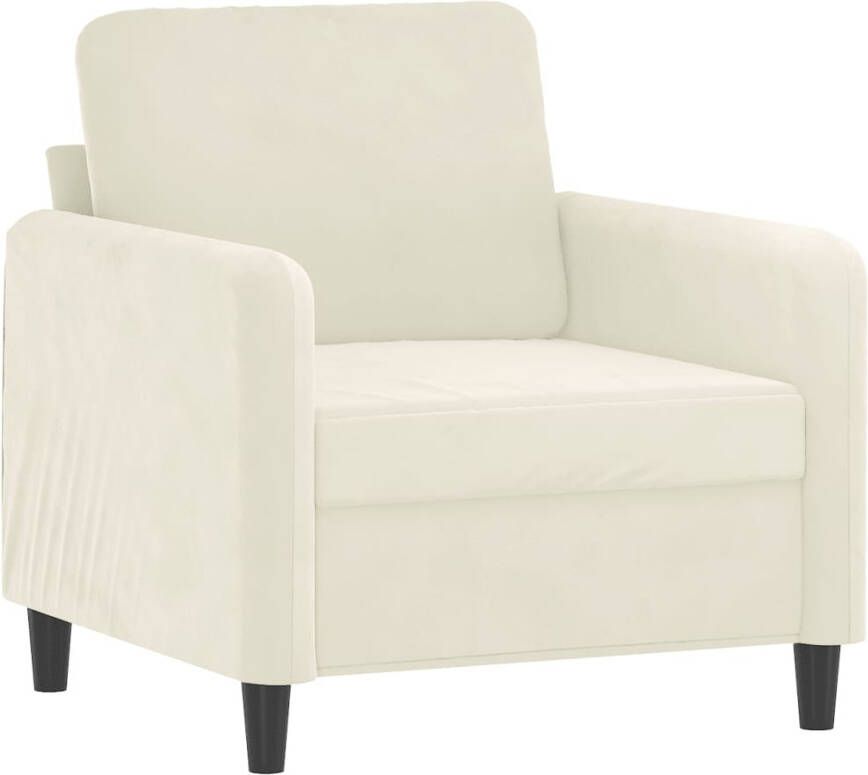 VidaXL Fauteuil 60 cm fluweel crèmekleurig - Foto 4