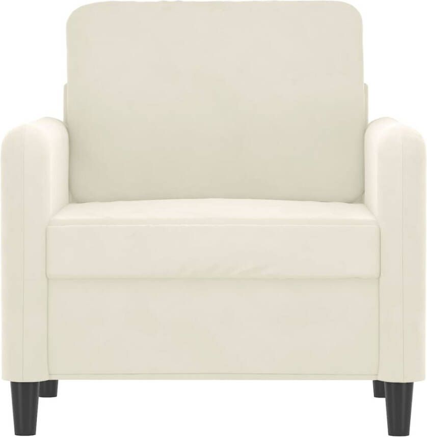VidaXL Fauteuil 60 cm fluweel crèmekleurig - Foto 3