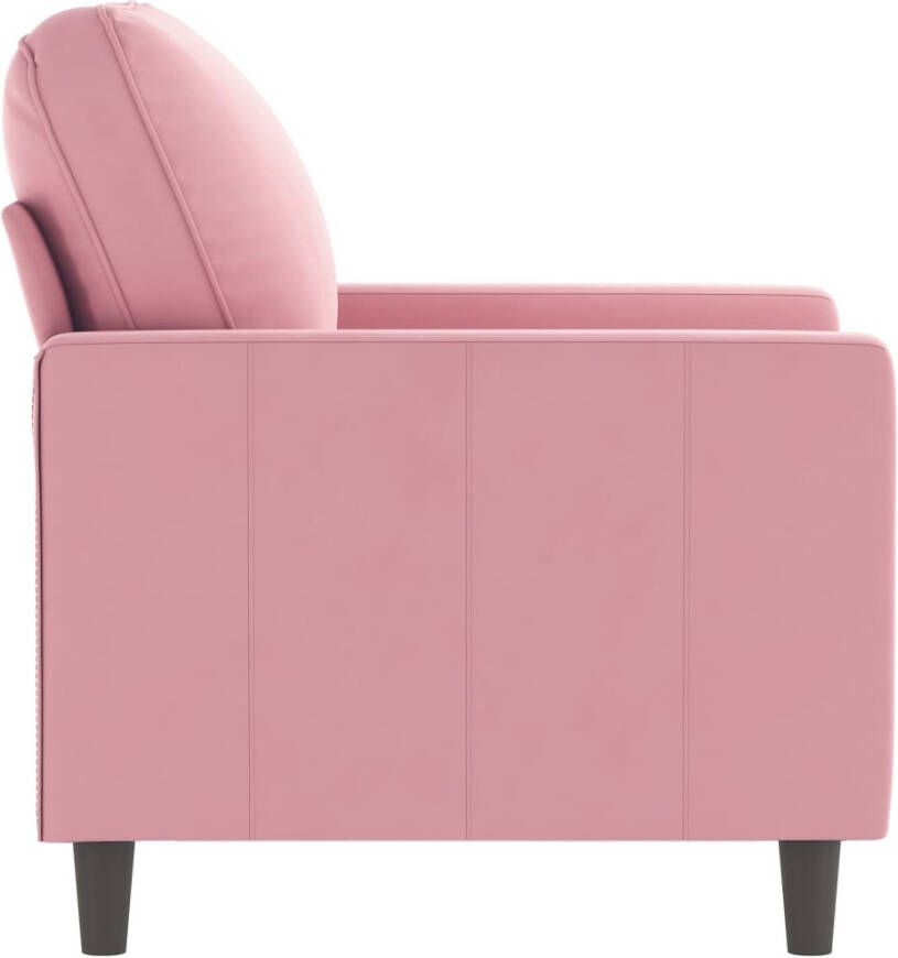 VidaXL Fauteuil 60 cm fluweel roze - Foto 3