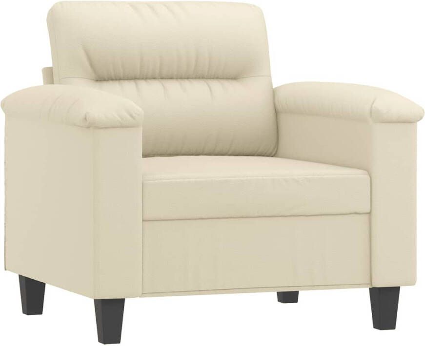 VidaXL Fauteuil 60 cm kunstleer crèmekleurig - Foto 4