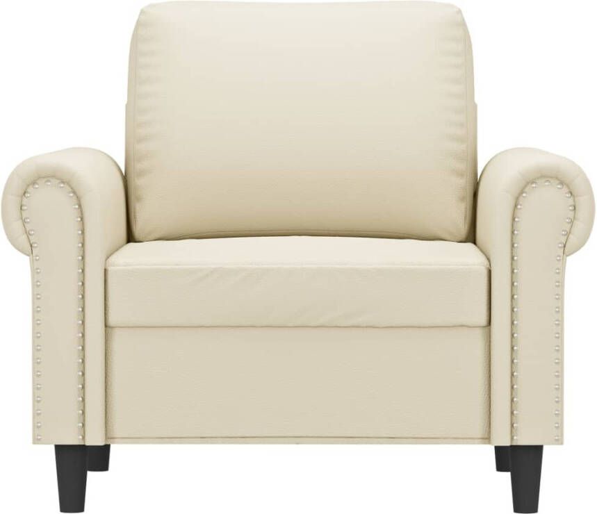 VidaXL Fauteuil 60 cm kunstleer crèmekleurig - Foto 3