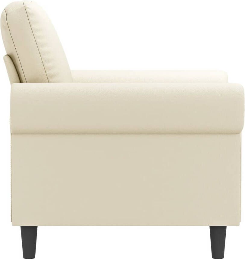VidaXL Fauteuil 60 cm kunstleer crèmekleurig - Foto 2