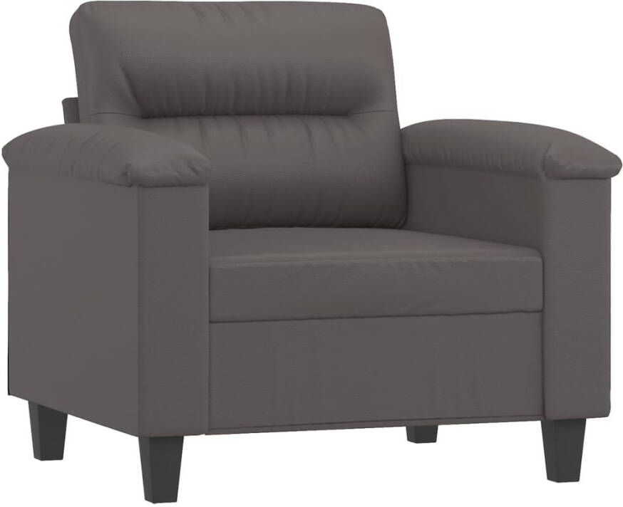 VidaXL Fauteuil 60 cm kunstleer grijs - Foto 4