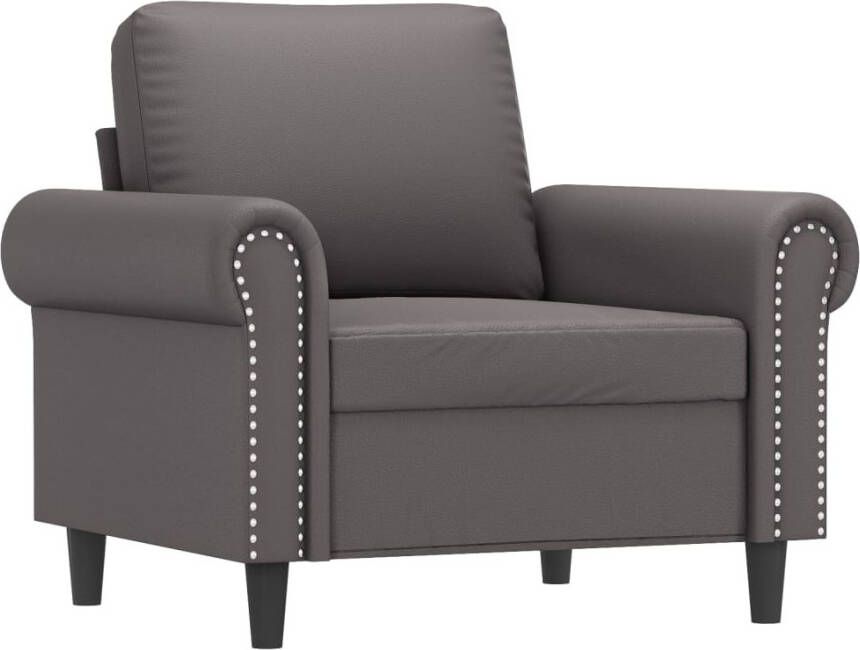 VidaXL Fauteuil 60 cm kunstleer grijs - Foto 4