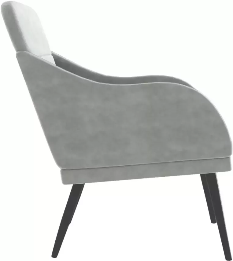 VidaXL Fauteuil Fluweel Lichtgrijs 63x76x80 cm Fauteuil Fauteuils Armstoel Ligstoel - Foto 3
