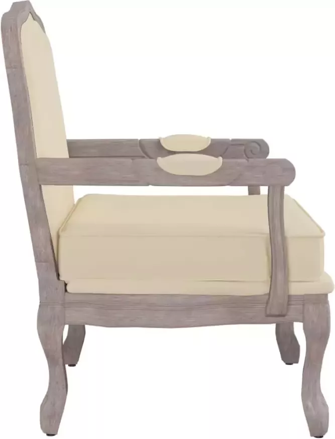 VidaXL Fauteuil 64x64x90 cm linnen beige - Foto 2