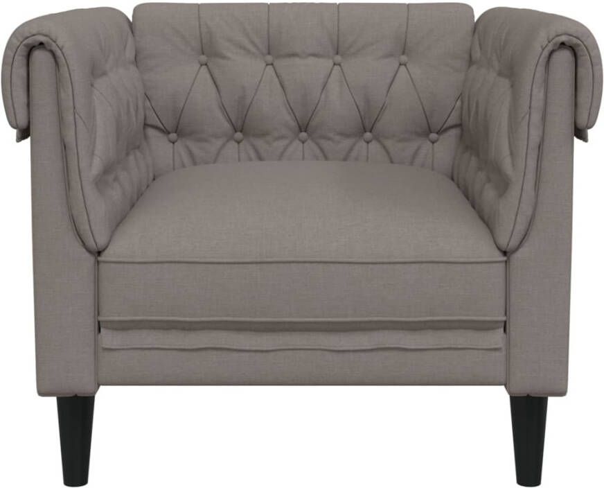 VIDAXL Fauteuil Chesterfield-stijl stof taupe - Foto 2