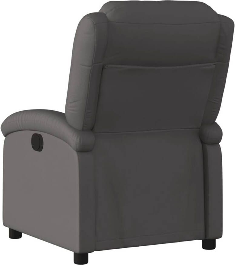 VIDAXL Fauteuil echt leer grijs - Foto 3